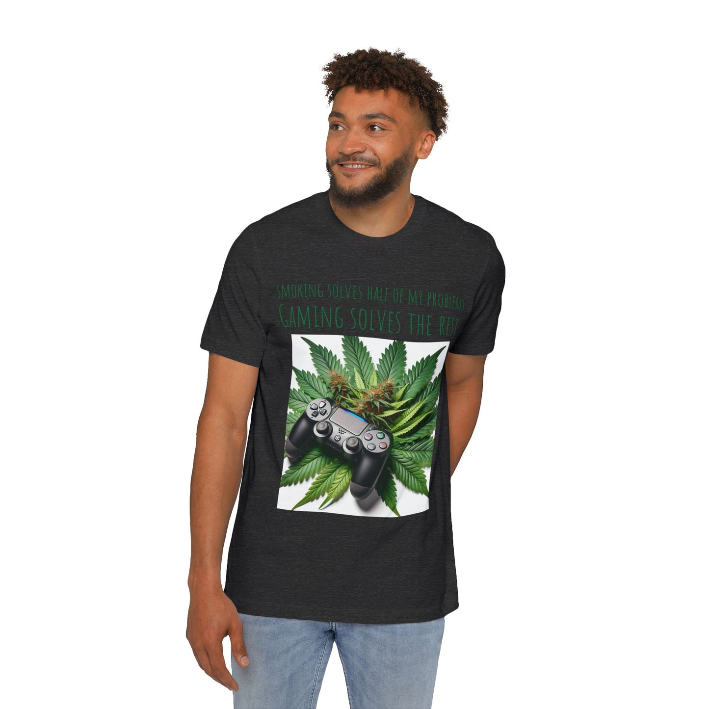 Smoking Solves Half Of My Problems USA-Made Unisex Short-Sleeve Jersey T-Shirt