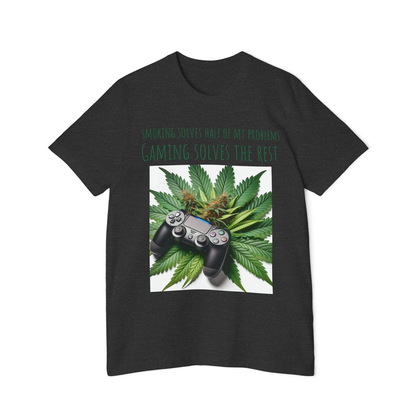 Smoking Solves Half Of My Problems USA-Made Unisex Short-Sleeve Jersey T-Shirt
