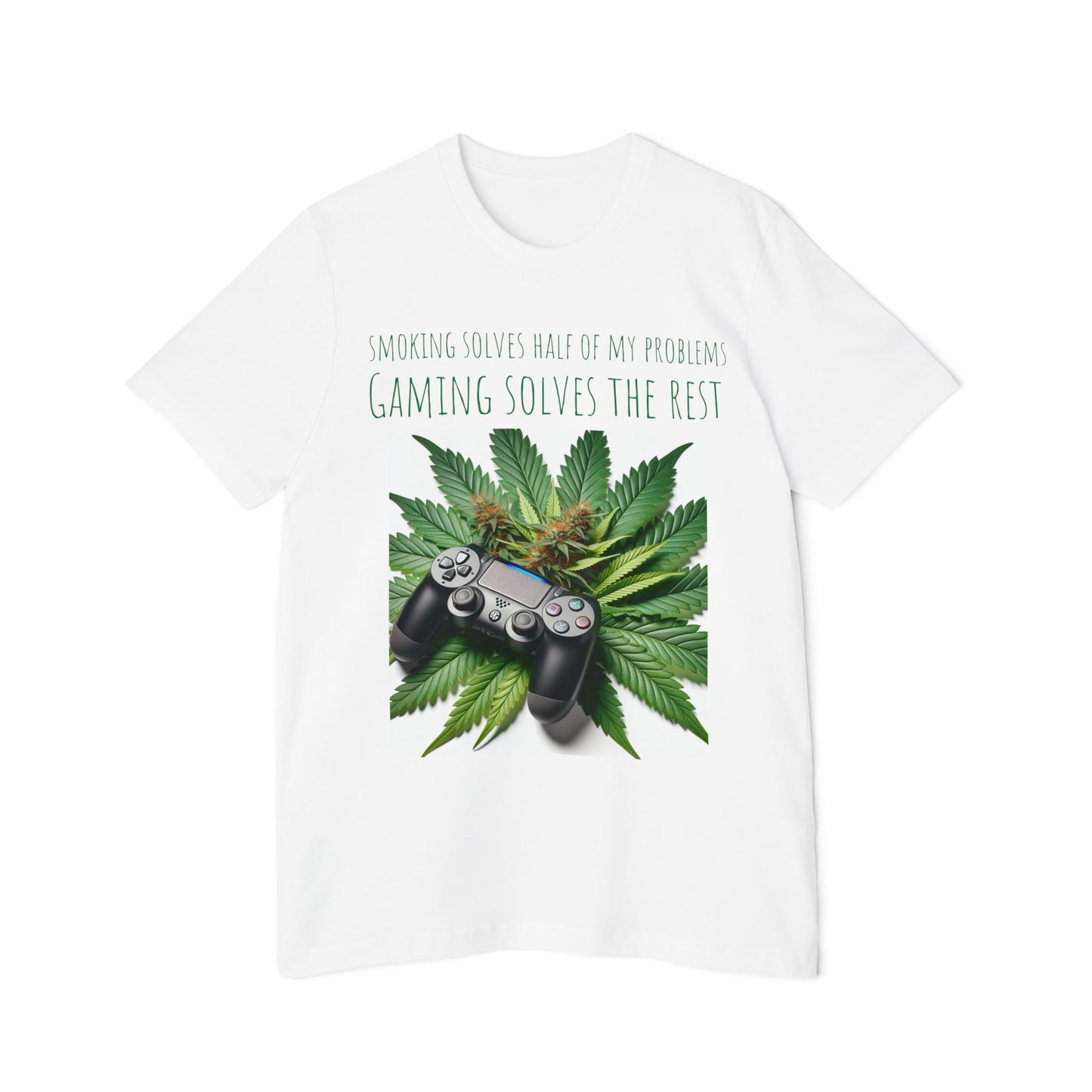 Smoking Solves Half Of My Problems USA-Made Unisex Short-Sleeve Jersey T-Shirt