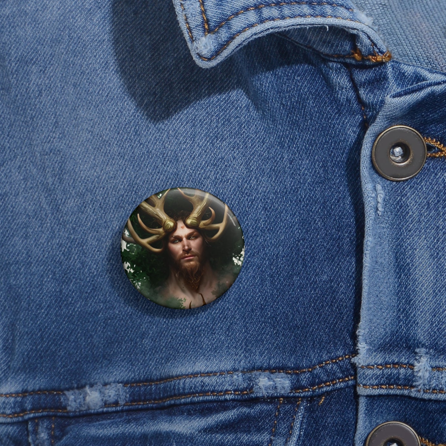 Horned God Cernunnos Celtic God Custom Pin Buttons