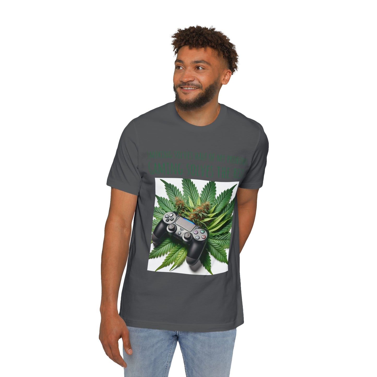 Smoking Solves Half Of My Problems USA-Made Unisex Short-Sleeve Jersey T-Shirt