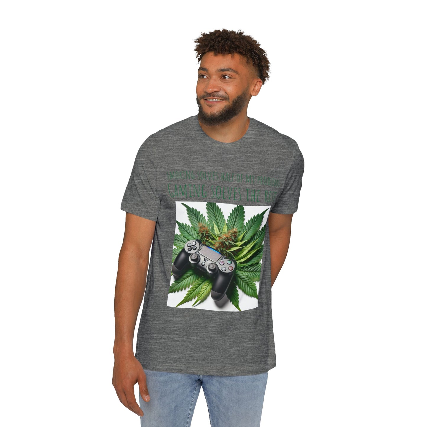 Smoking Solves Half Of My Problems USA-Made Unisex Short-Sleeve Jersey T-Shirt