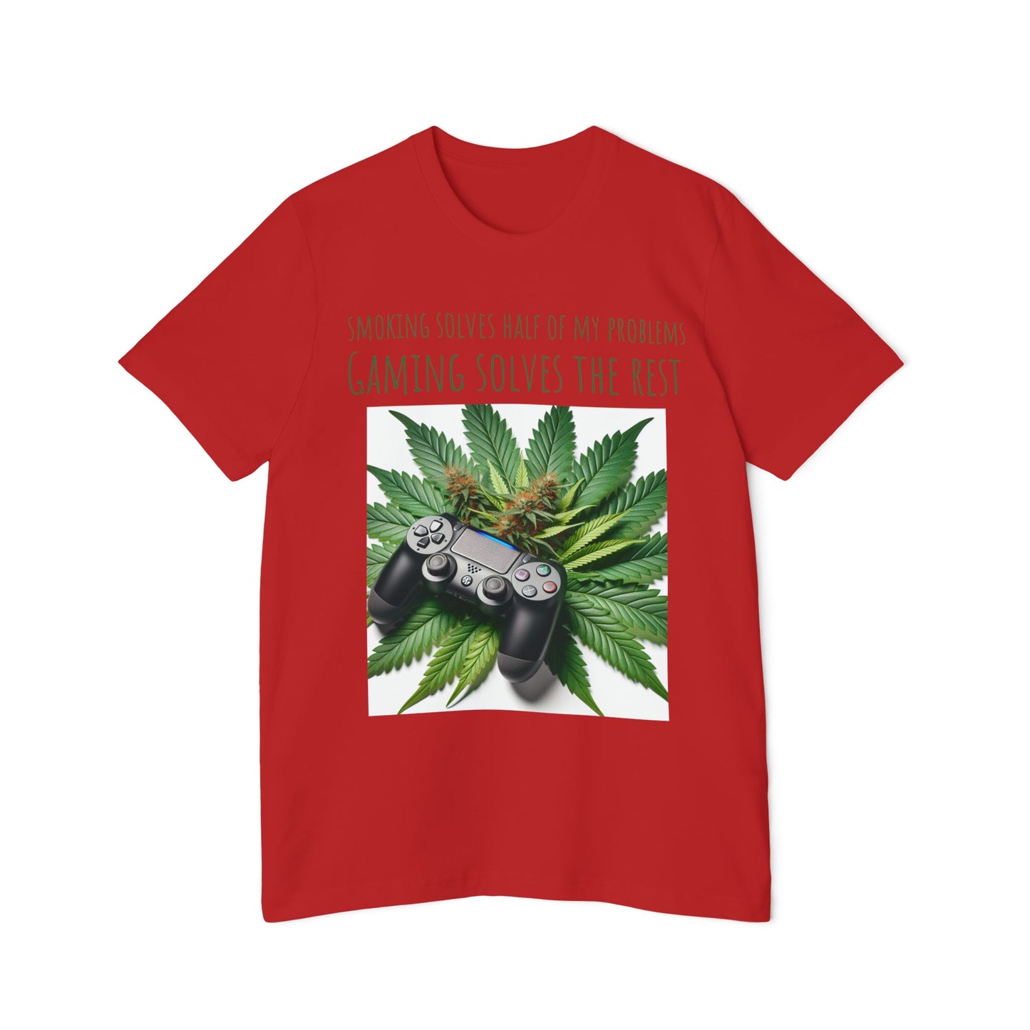 Smoking Solves Half Of My Problems USA-Made Unisex Short-Sleeve Jersey T-Shirt
