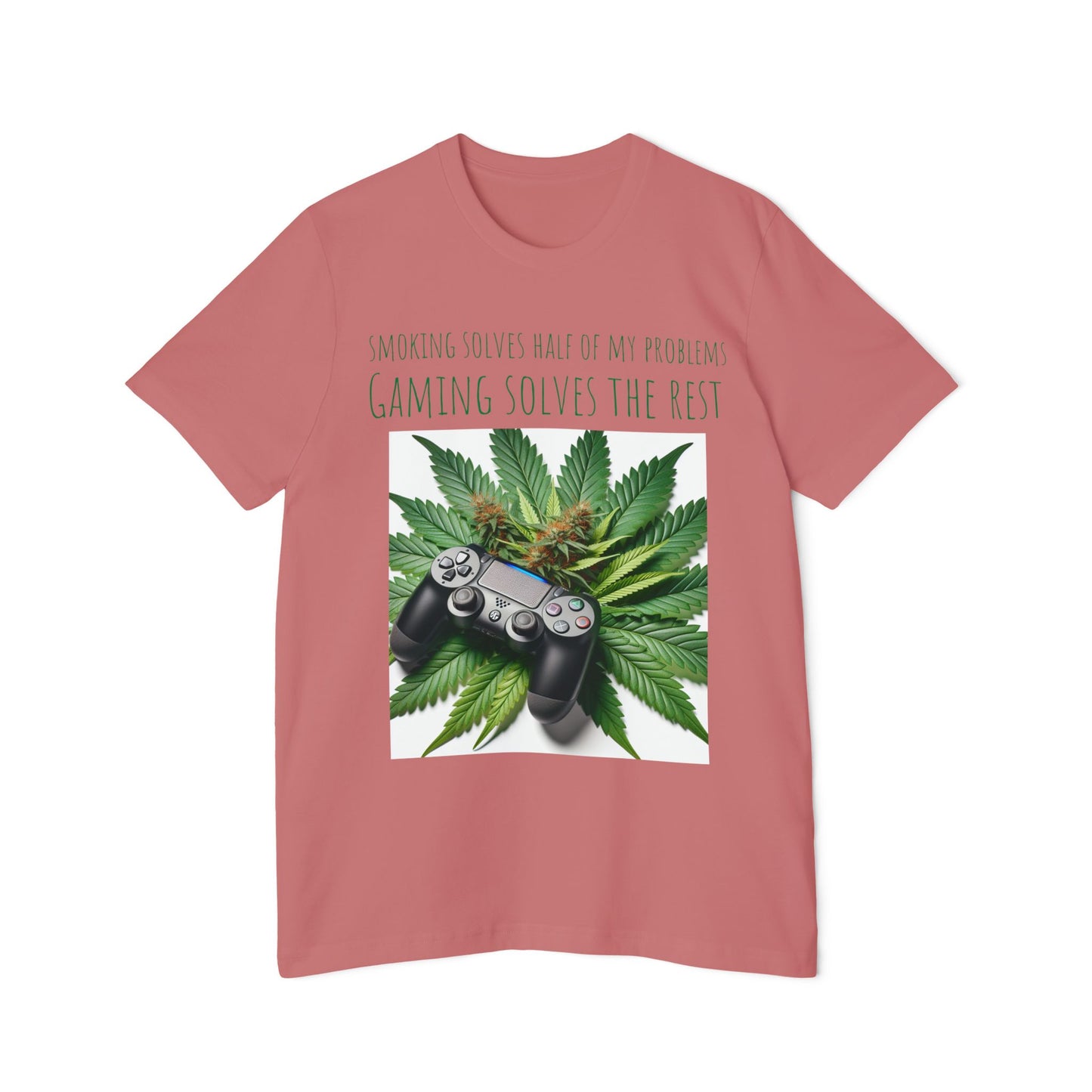 Smoking Solves Half Of My Problems USA-Made Unisex Short-Sleeve Jersey T-Shirt