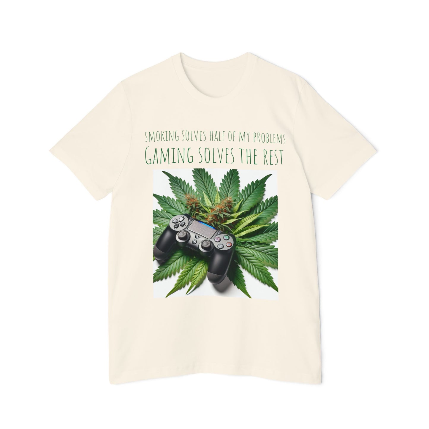 Smoking Solves Half Of My Problems USA-Made Unisex Short-Sleeve Jersey T-Shirt