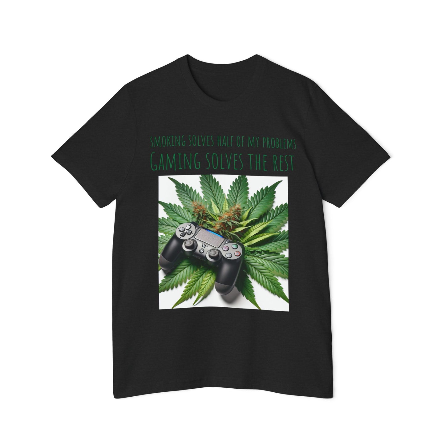 Smoking Solves Half Of My Problems USA-Made Unisex Short-Sleeve Jersey T-Shirt