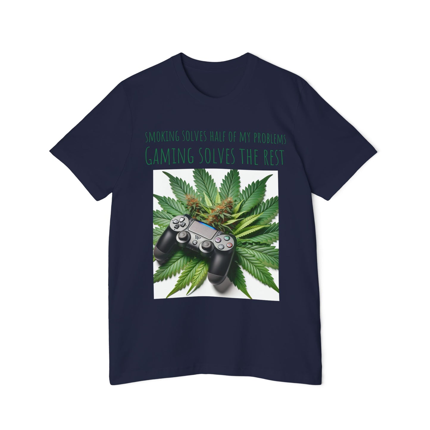 Smoking Solves Half Of My Problems USA-Made Unisex Short-Sleeve Jersey T-Shirt