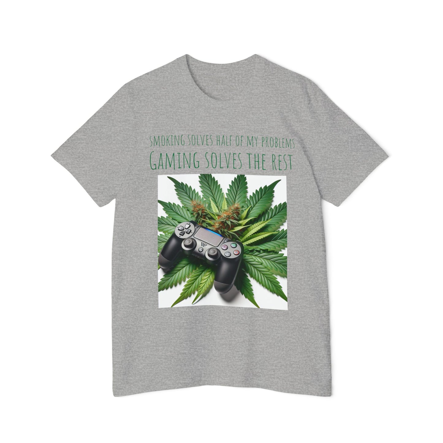 Smoking Solves Half Of My Problems USA-Made Unisex Short-Sleeve Jersey T-Shirt