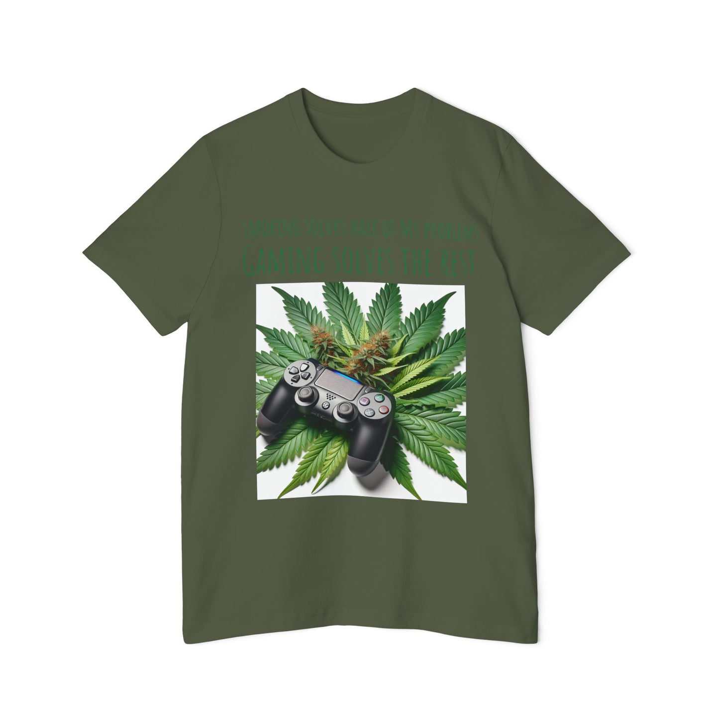 Smoking Solves Half Of My Problems USA-Made Unisex Short-Sleeve Jersey T-Shirt