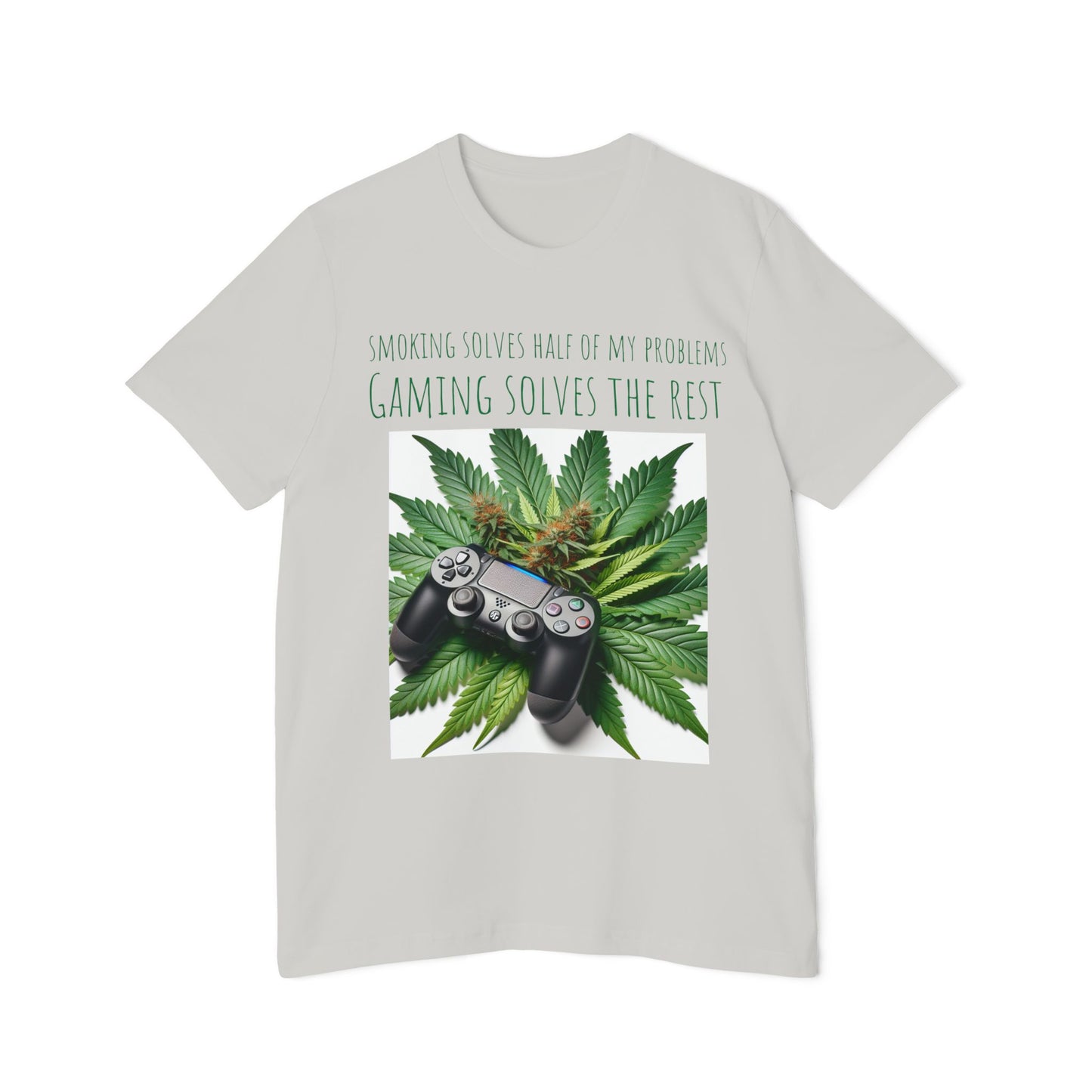Smoking Solves Half Of My Problems USA-Made Unisex Short-Sleeve Jersey T-Shirt