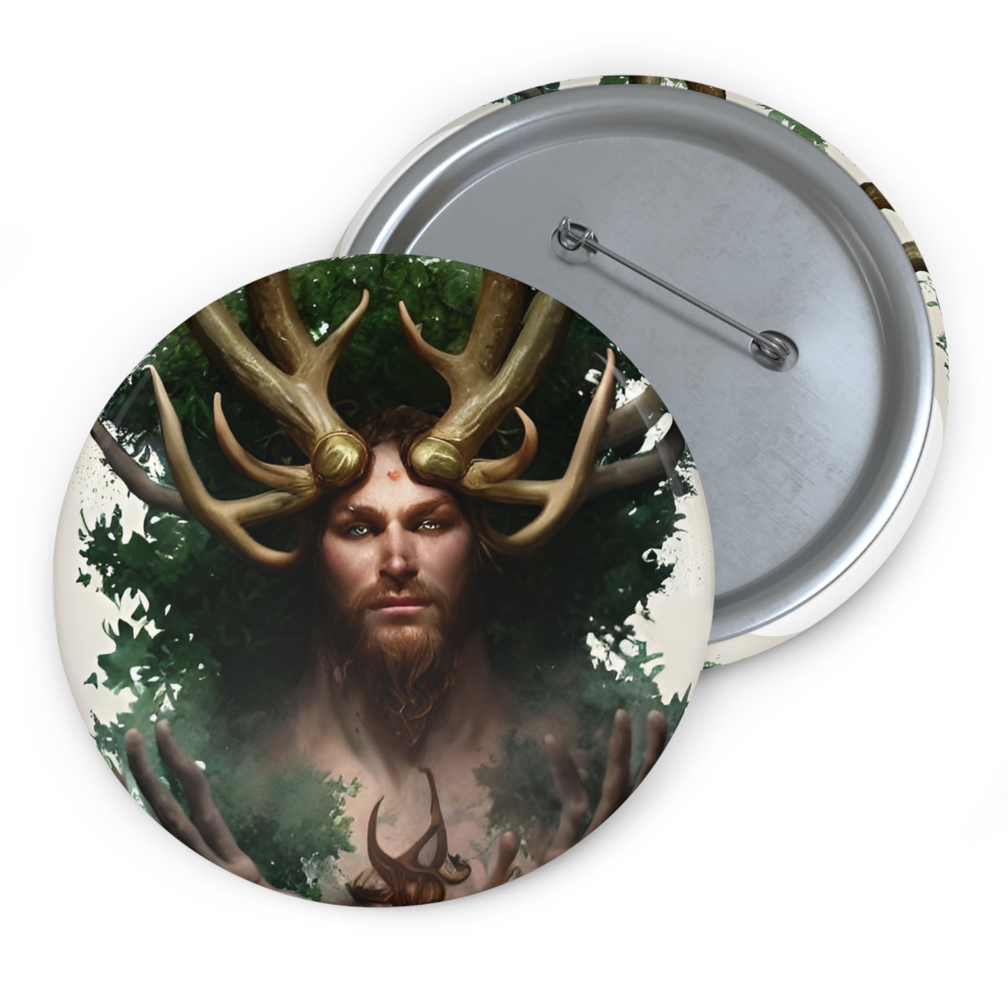Horned God Cernunnos Celtic God Custom Pin Buttons