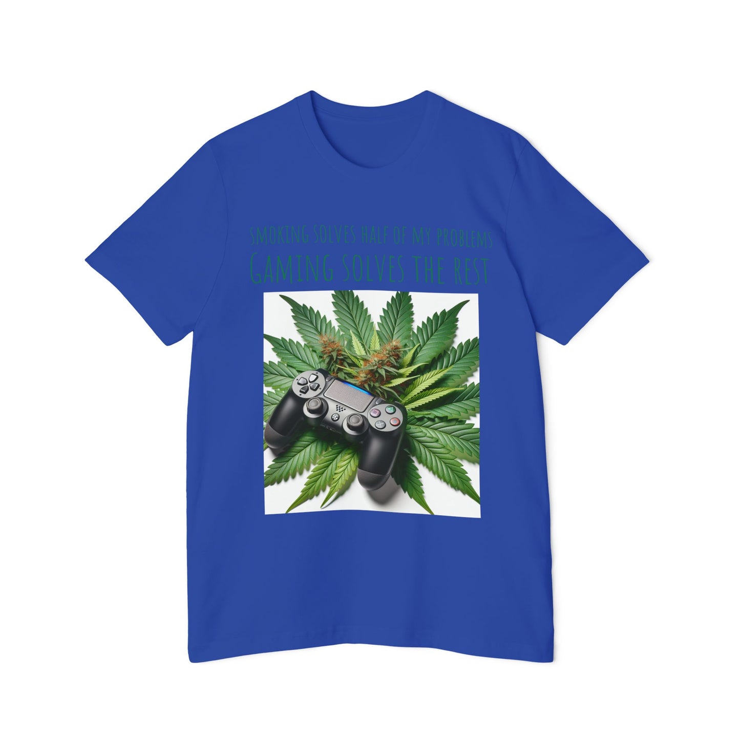 Smoking Solves Half Of My Problems USA-Made Unisex Short-Sleeve Jersey T-Shirt