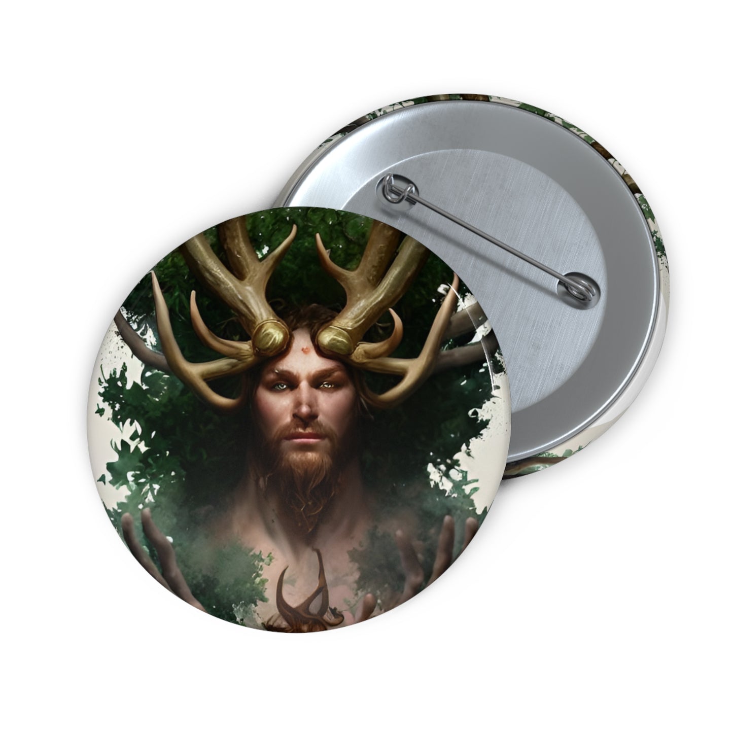 Horned God Cernunnos Celtic God Custom Pin Buttons