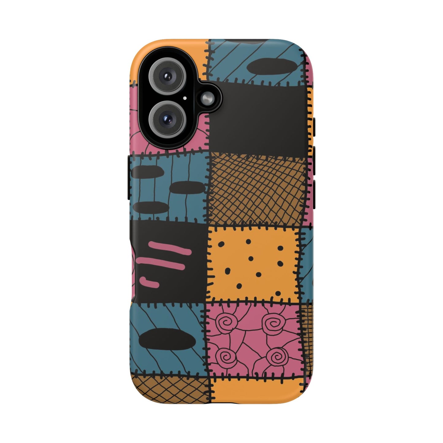 Nightmare Before Christmas Sally Phone Case - Colorful Patchwork Design for Unique Style