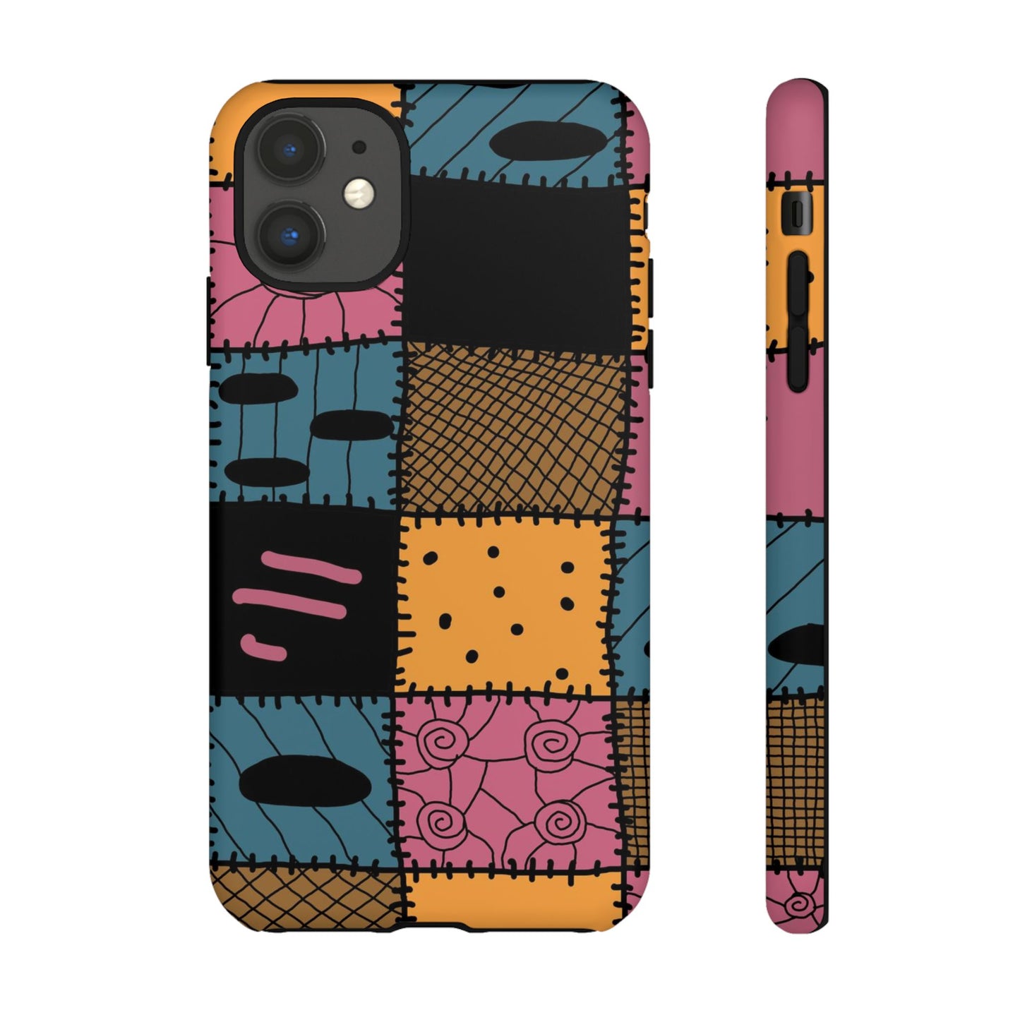 Nightmare Before Christmas Sally Phone Case - Colorful Patchwork Design for Unique Style