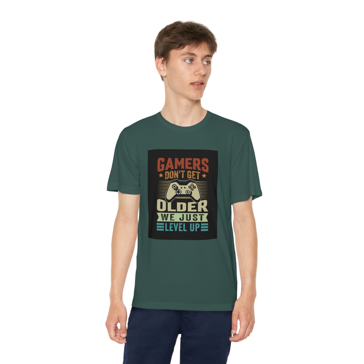 Gamers don’t get older we just level up Youth Competitor Tee