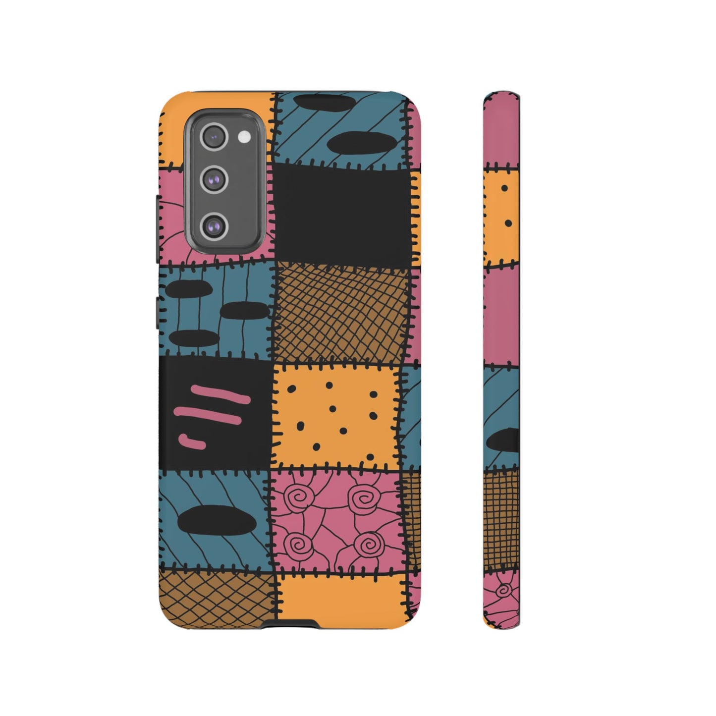 Nightmare Before Christmas Sally Phone Case - Colorful Patchwork Design for Unique Style