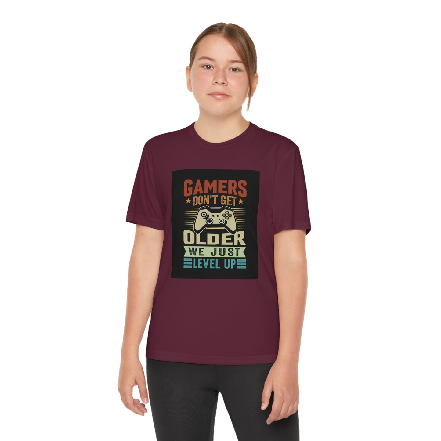 Gamers don’t get older we just level up Youth Competitor Tee