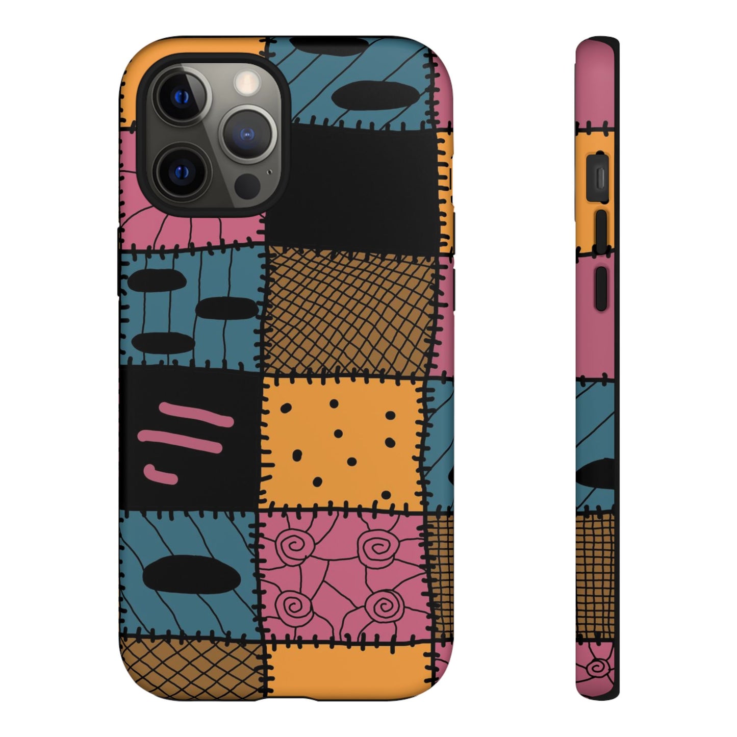 Nightmare Before Christmas Sally Phone Case - Colorful Patchwork Design for Unique Style