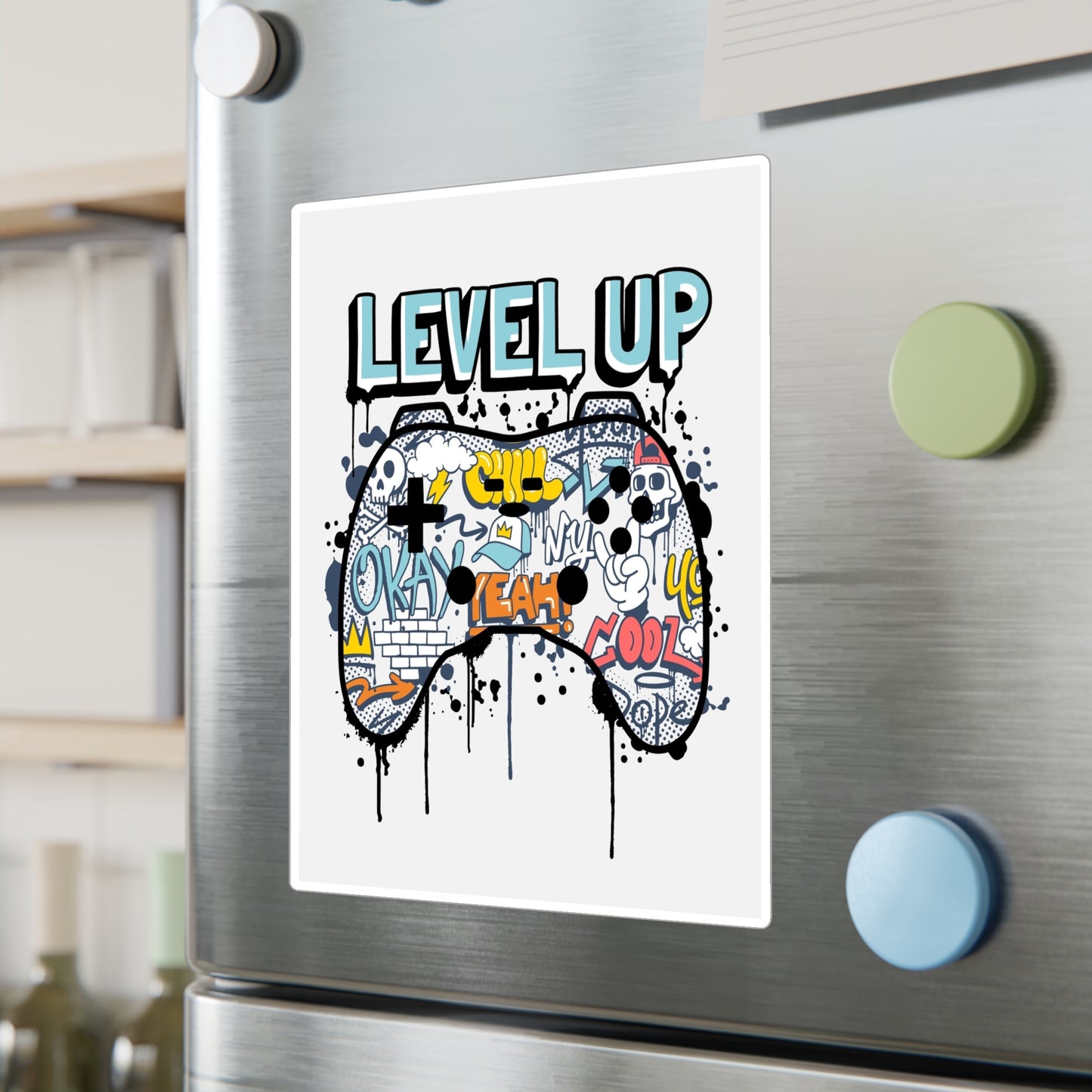 Level up game controller Kiss-Cut Vinyl Decals