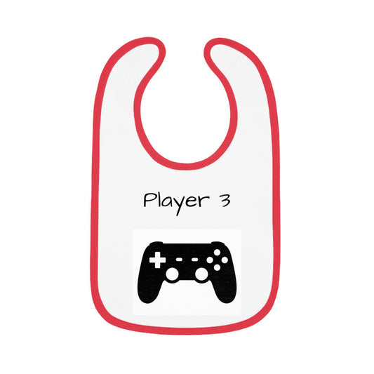 Player 3 Baby Contrast Trim Jersey Bib