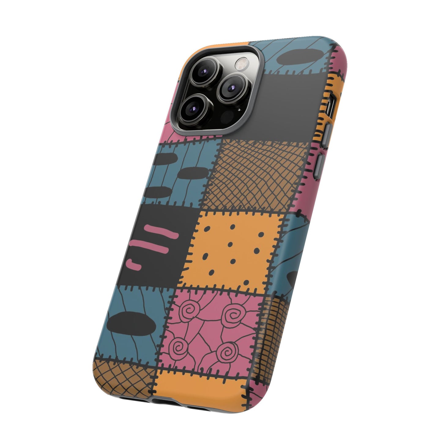 Nightmare Before Christmas Sally Phone Case - Colorful Patchwork Design for Unique Style