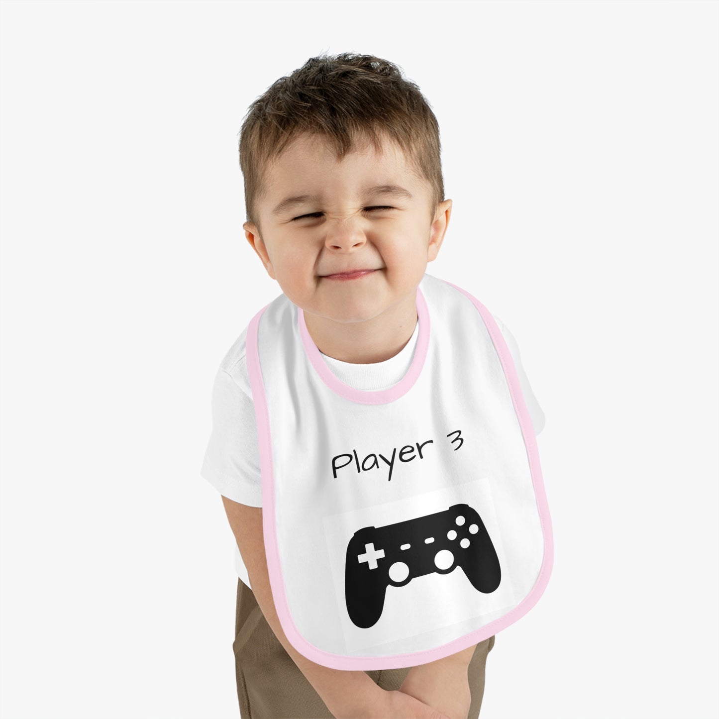 Player 3 Baby Contrast Trim Jersey Bib