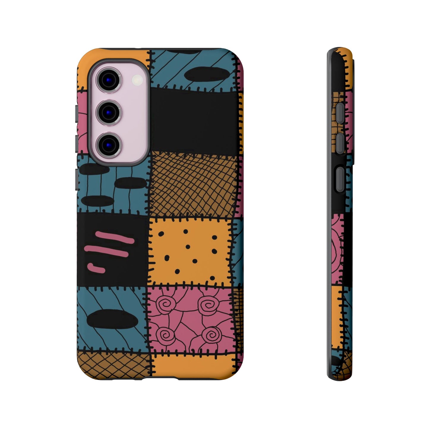 Nightmare Before Christmas Sally Phone Case - Colorful Patchwork Design for Unique Style