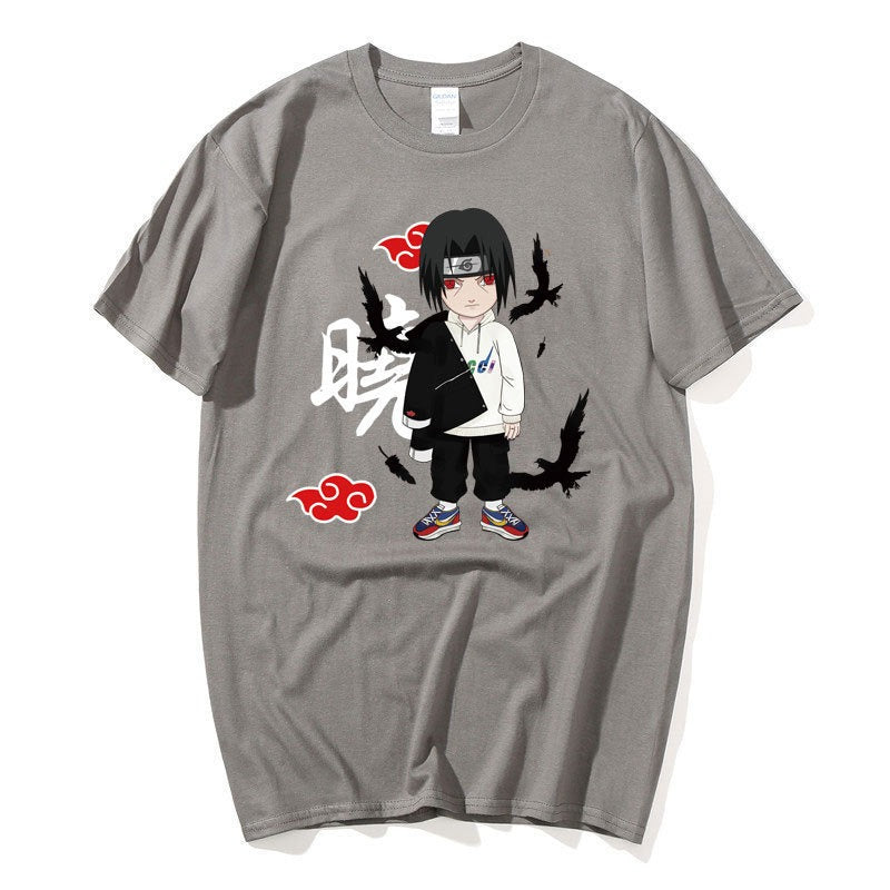 Teenage Student T-shirt Naruto Naruto Naruto Uchiha Itachi Fashion Men's and Women's T-shirt Top Short Sleeve