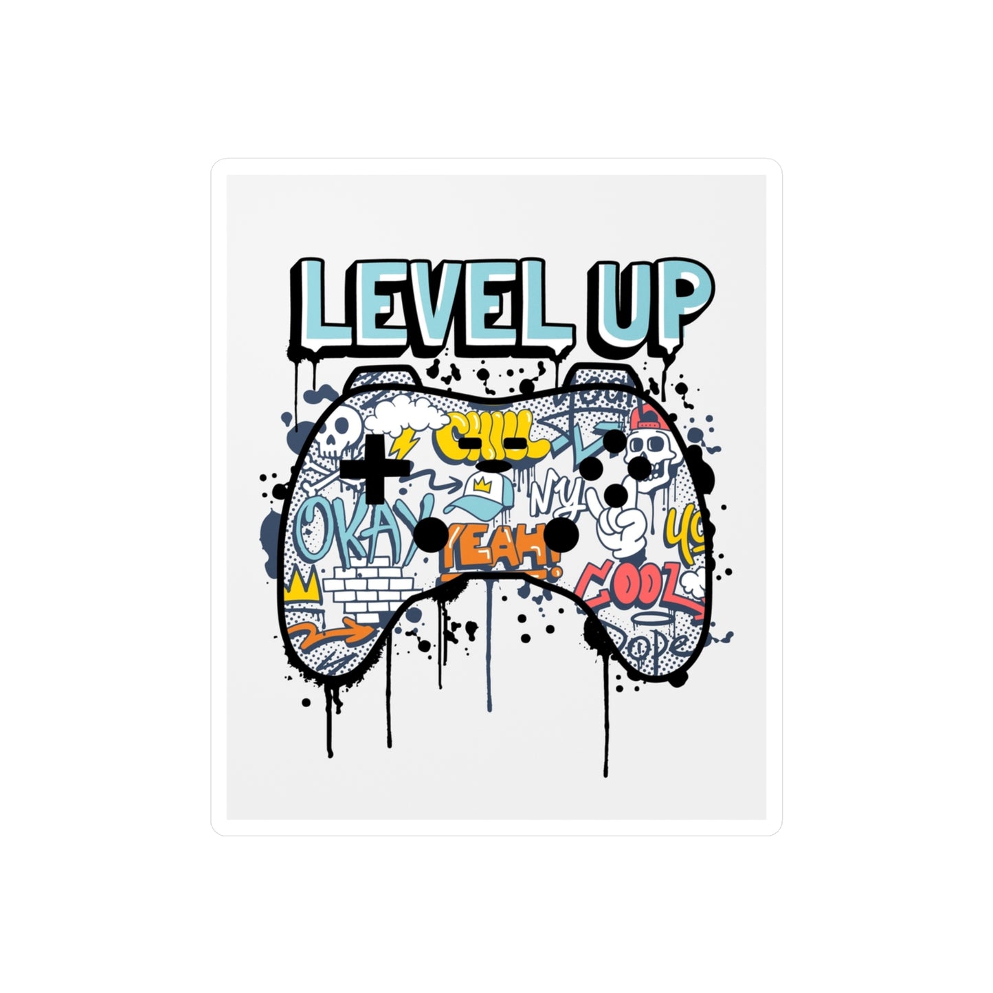 Level up game controller Kiss-Cut Vinyl Decals