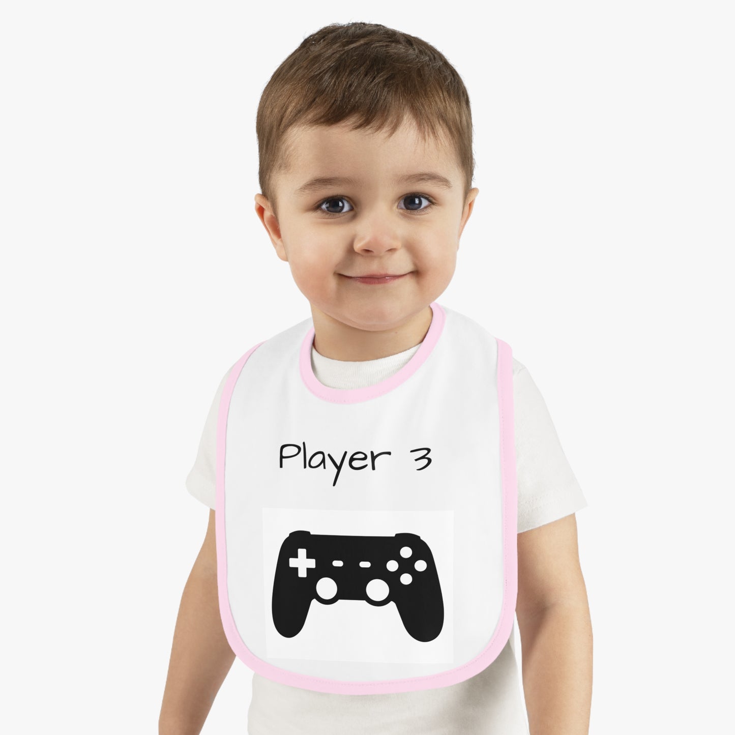 Player 3 Baby Contrast Trim Jersey Bib