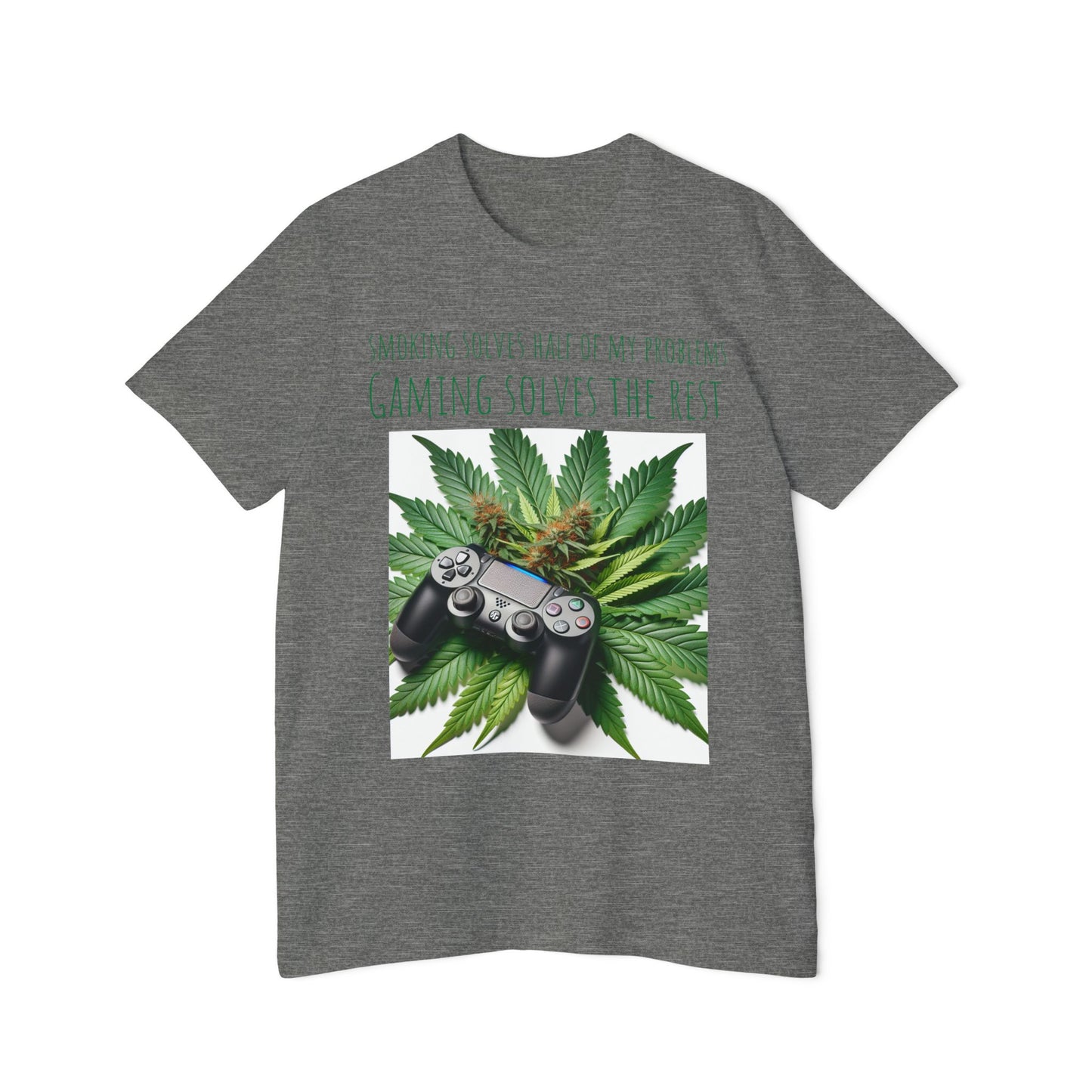 Smoking Solves Half Of My Problems USA-Made Unisex Short-Sleeve Jersey T-Shirt