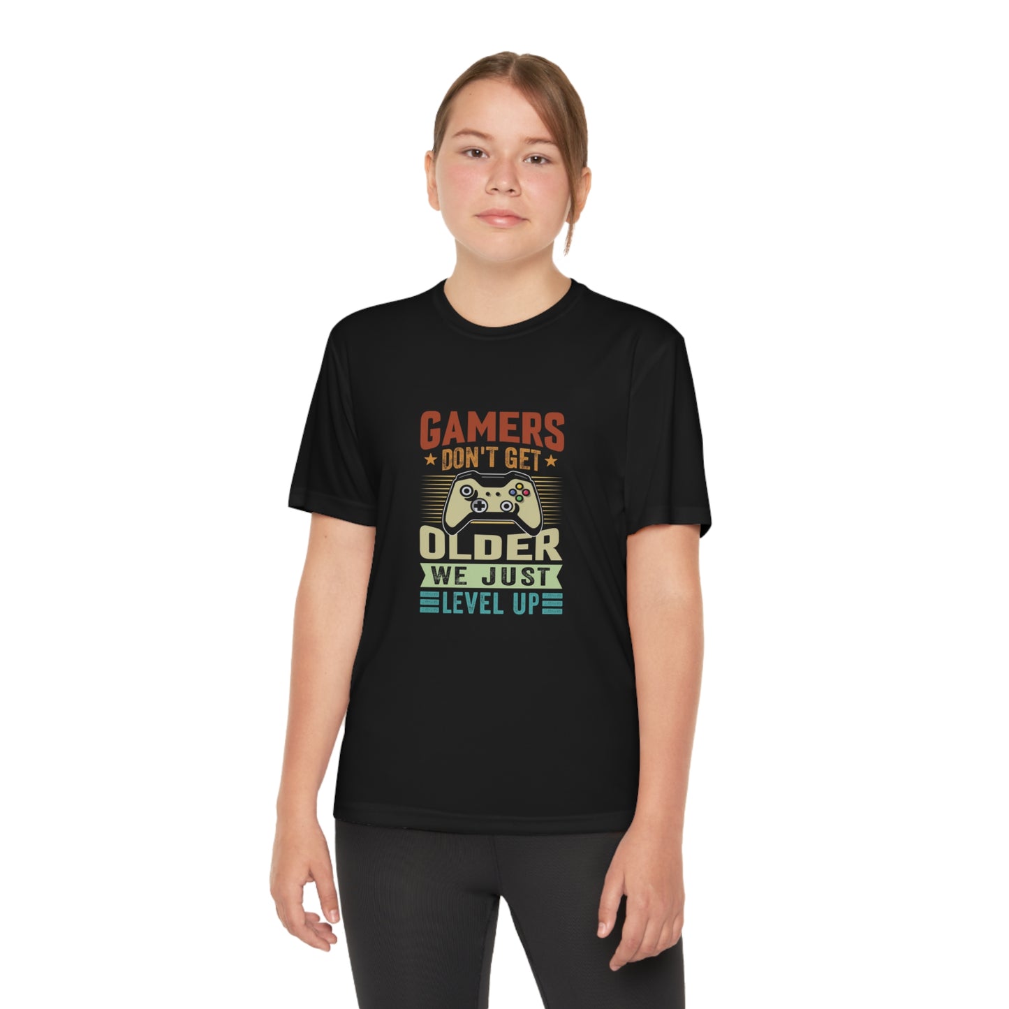 Gamers don’t get older we just level up Youth Competitor Tee