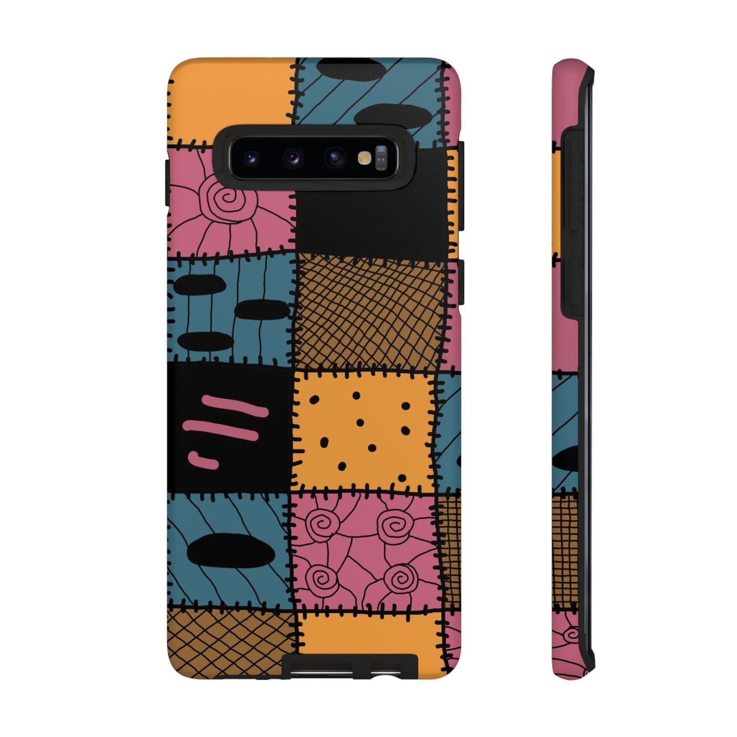 Nightmare Before Christmas Sally Phone Case - Colorful Patchwork Design for Unique Style