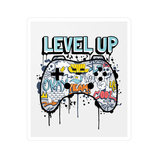 Level up game controller Kiss-Cut Vinyl Decals