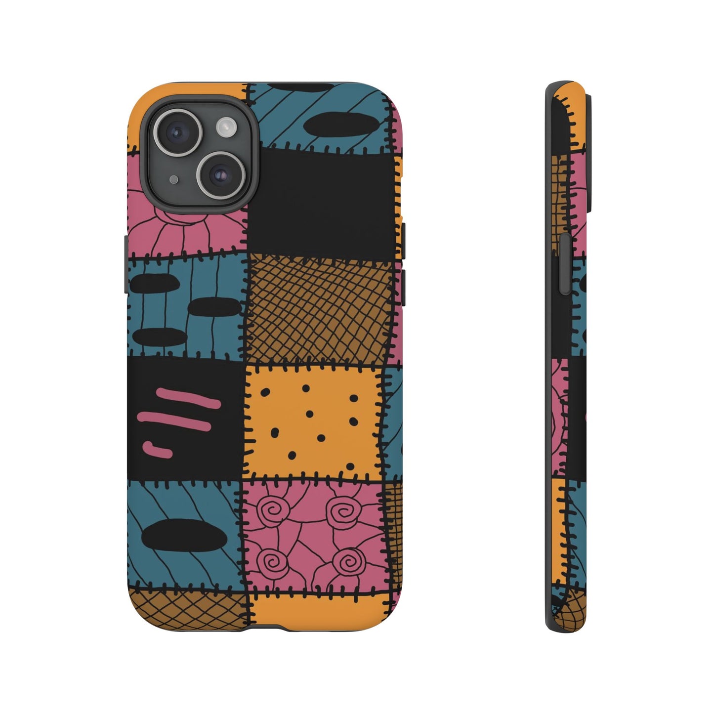 Nightmare Before Christmas Sally Phone Case - Colorful Patchwork Design for Unique Style