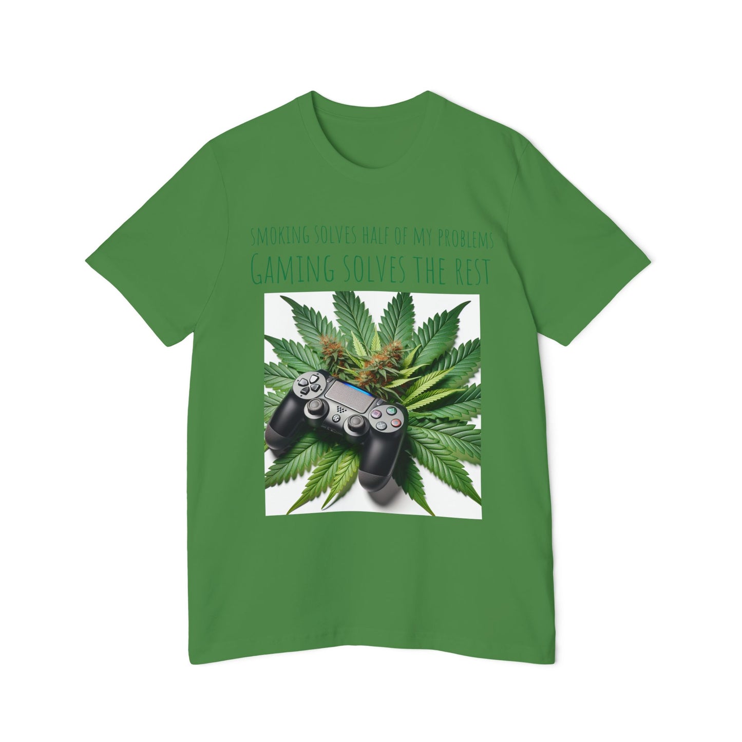 Smoking Solves Half Of My Problems USA-Made Unisex Short-Sleeve Jersey T-Shirt
