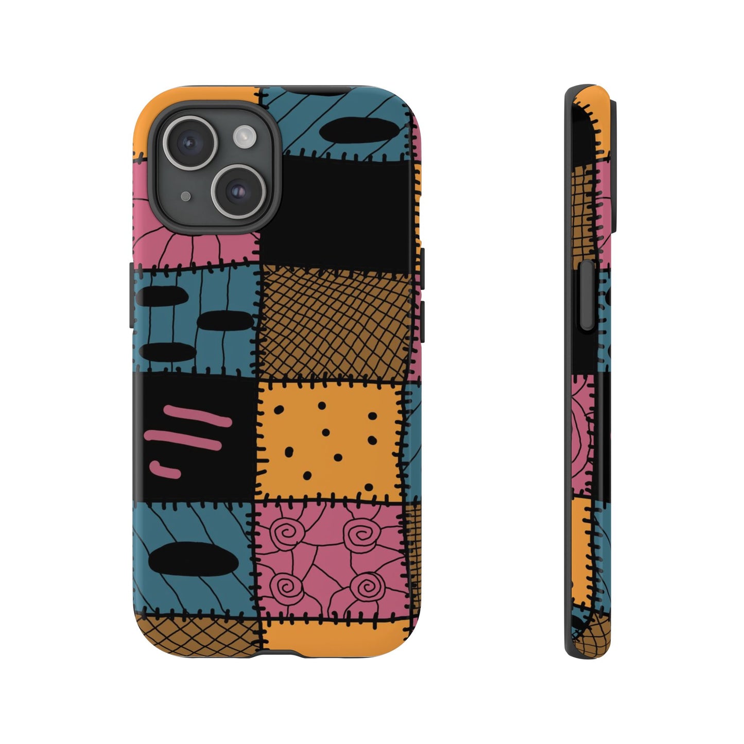 Nightmare Before Christmas Sally Phone Case - Colorful Patchwork Design for Unique Style