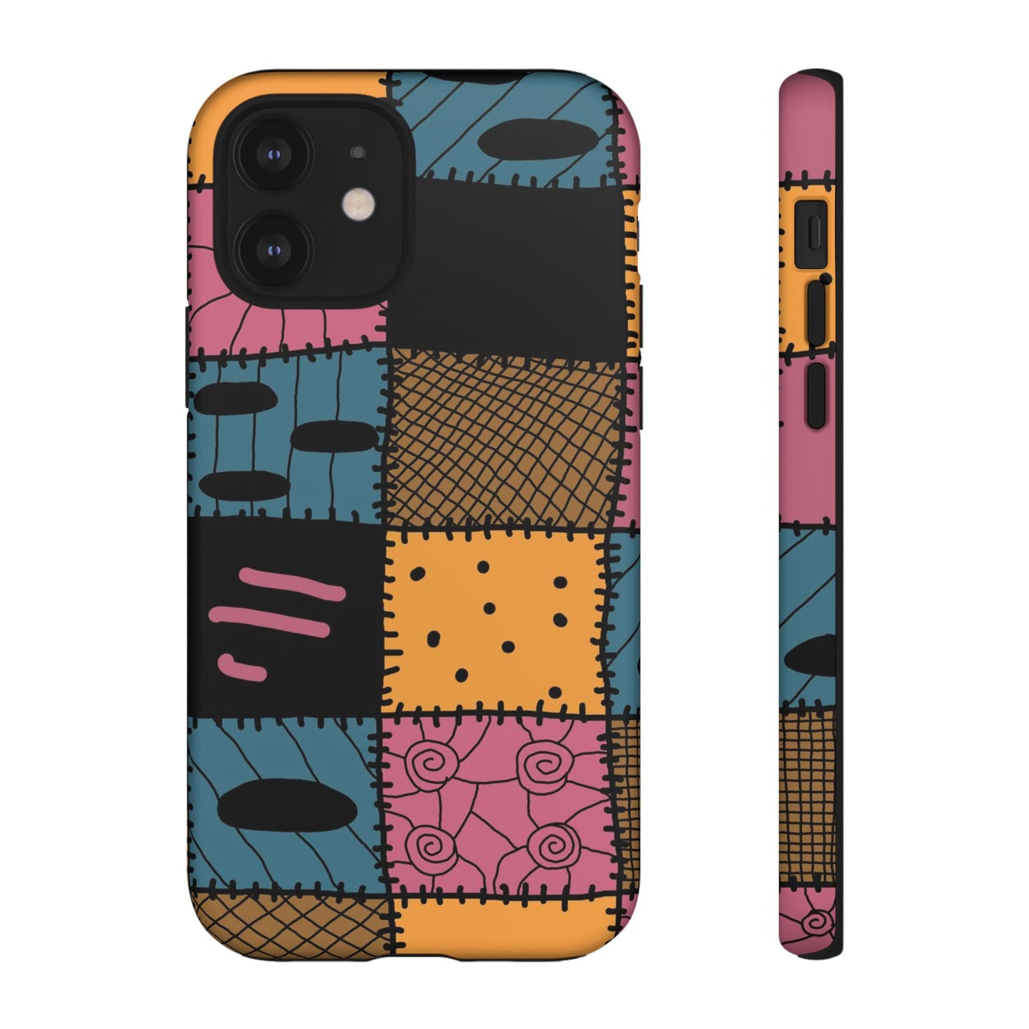 Nightmare Before Christmas Sally Phone Case - Colorful Patchwork Design for Unique Style