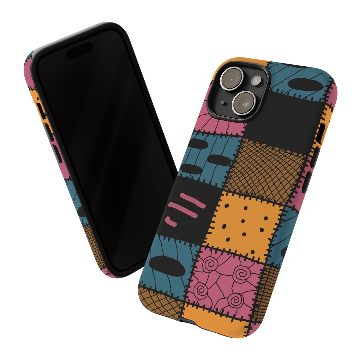 Nightmare Before Christmas Sally Phone Case - Colorful Patchwork Design for Unique Style