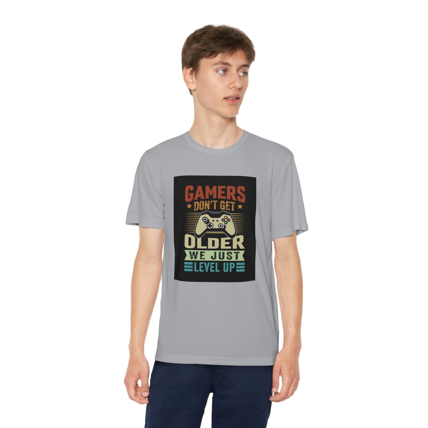 Gamers don’t get older we just level up Youth Competitor Tee