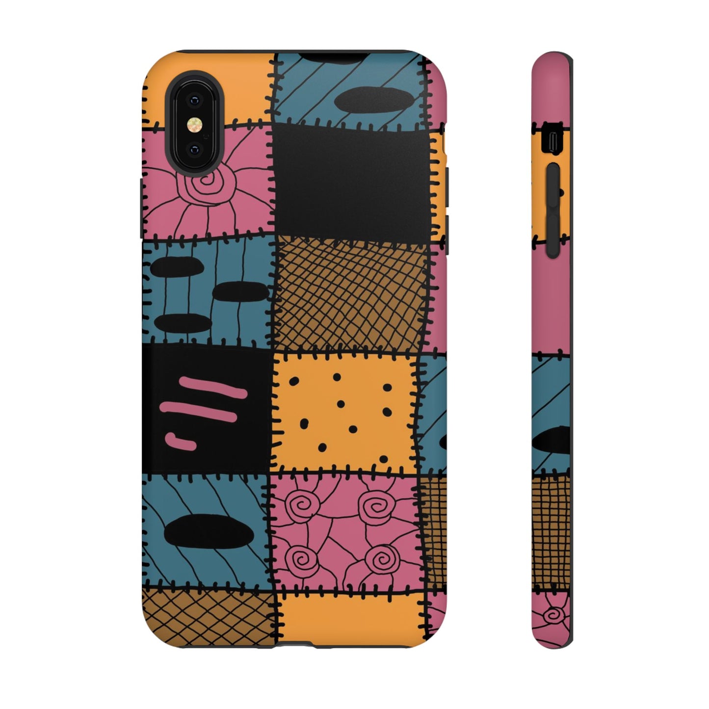 Nightmare Before Christmas Sally Phone Case - Colorful Patchwork Design for Unique Style