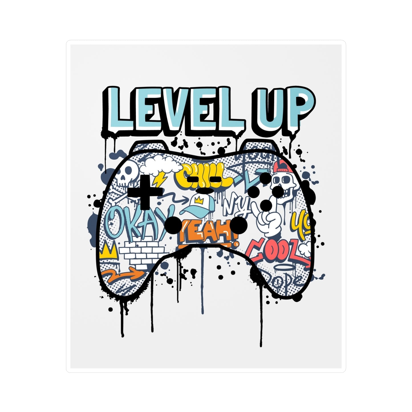 Level up game controller Kiss-Cut Vinyl Decals