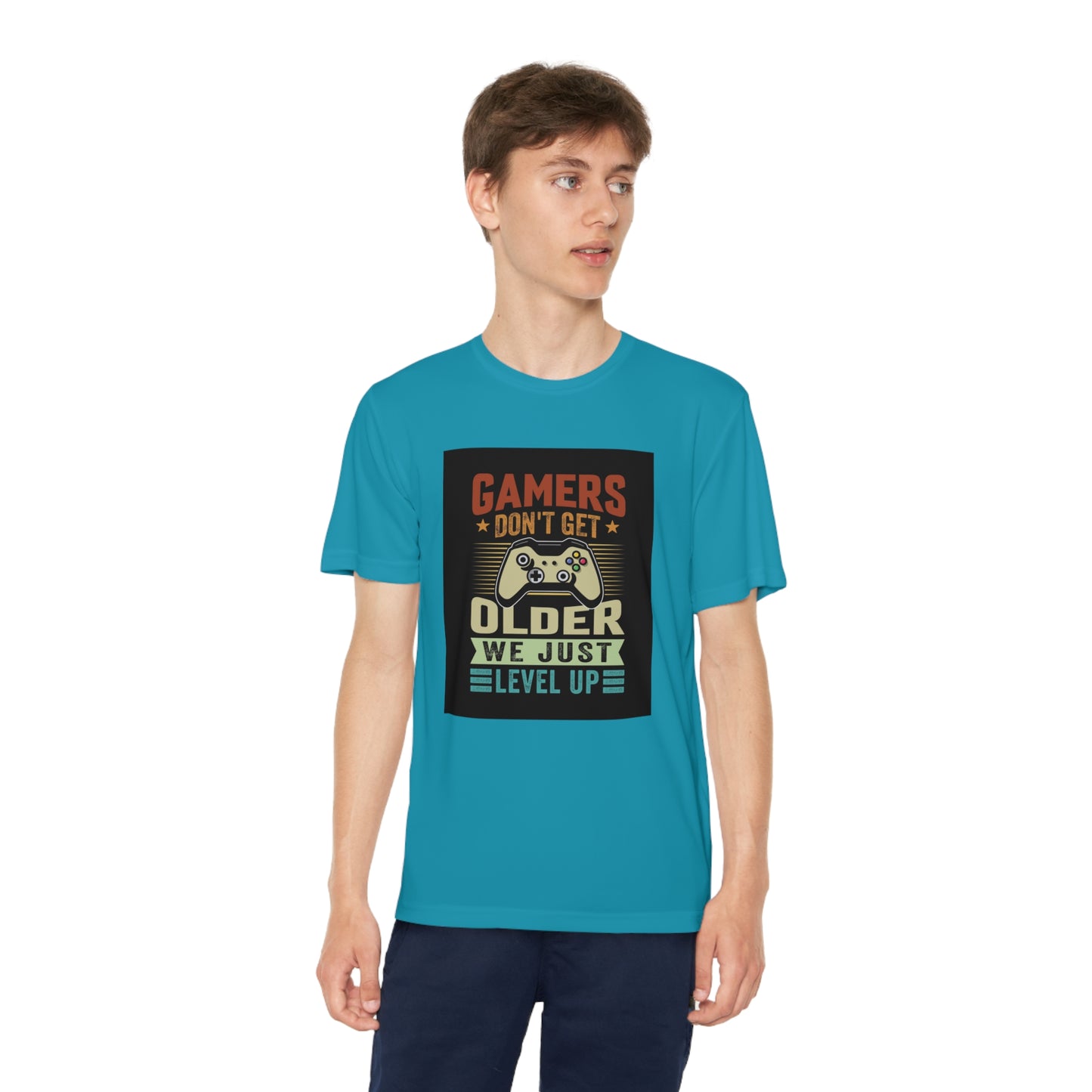 Gamers don’t get older we just level up Youth Competitor Tee