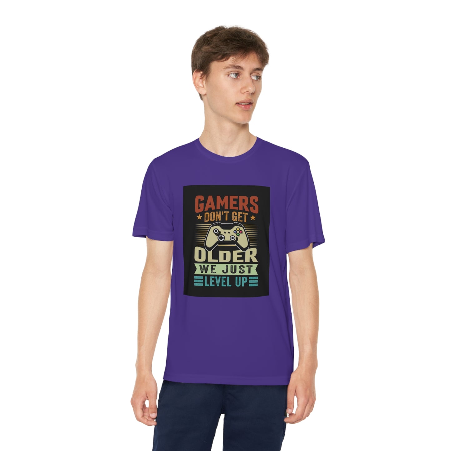 Gamers don’t get older we just level up Youth Competitor Tee