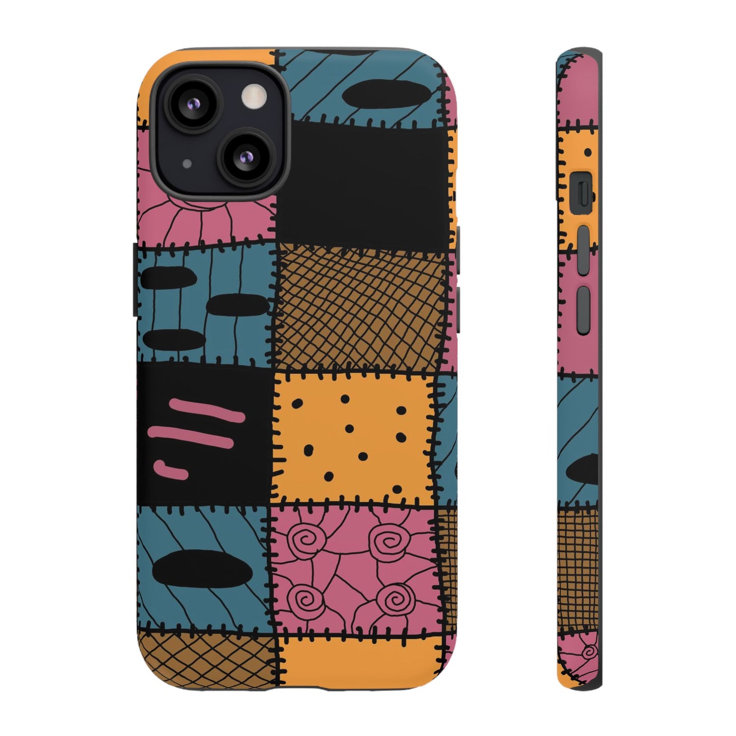 Nightmare Before Christmas Sally Phone Case - Colorful Patchwork Design for Unique Style