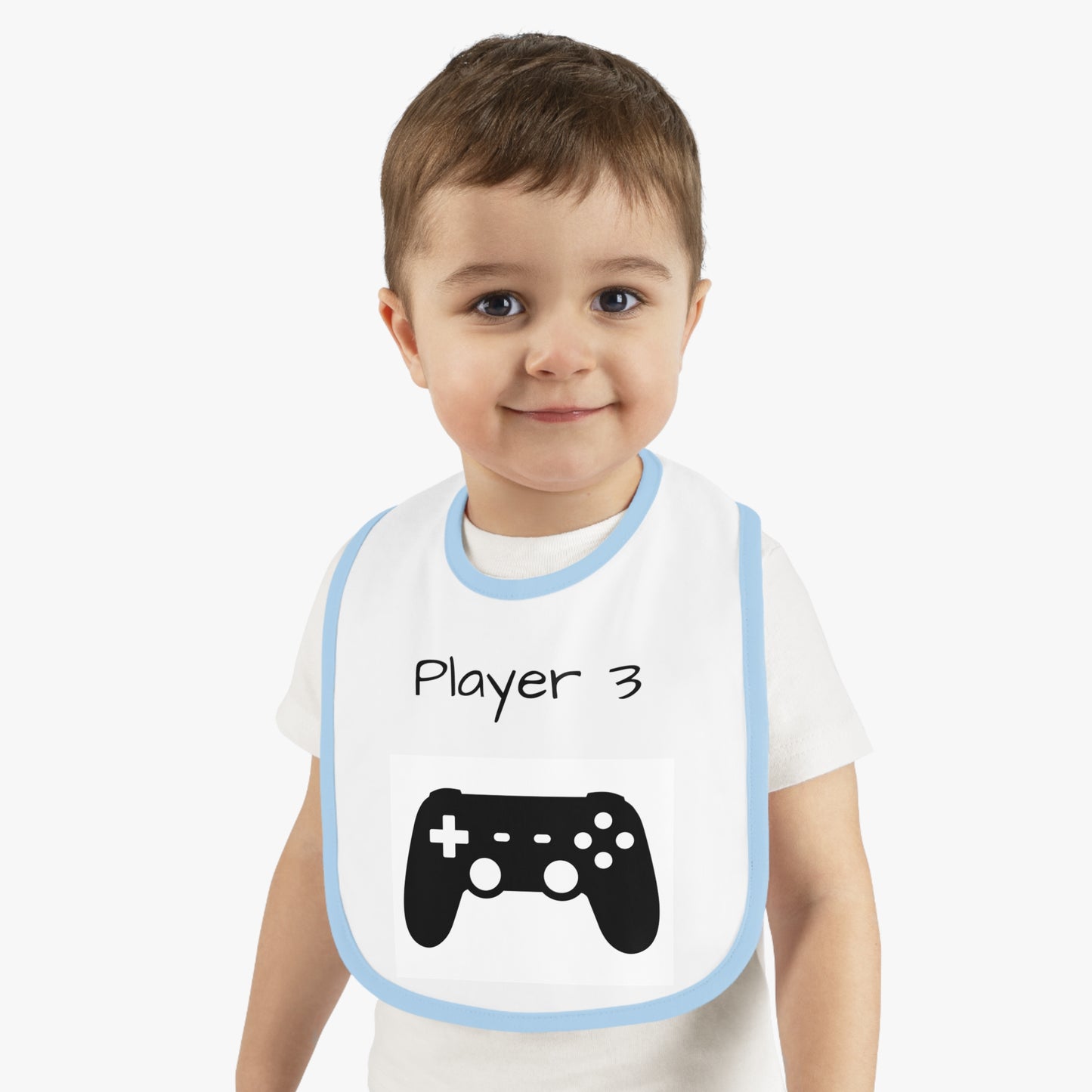 Player 3 Baby Contrast Trim Jersey Bib