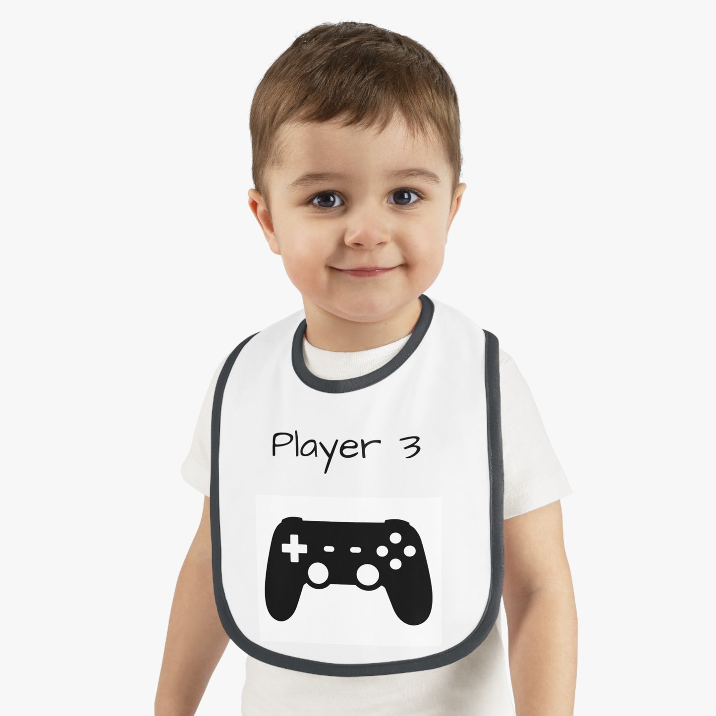 Player 3 Baby Contrast Trim Jersey Bib