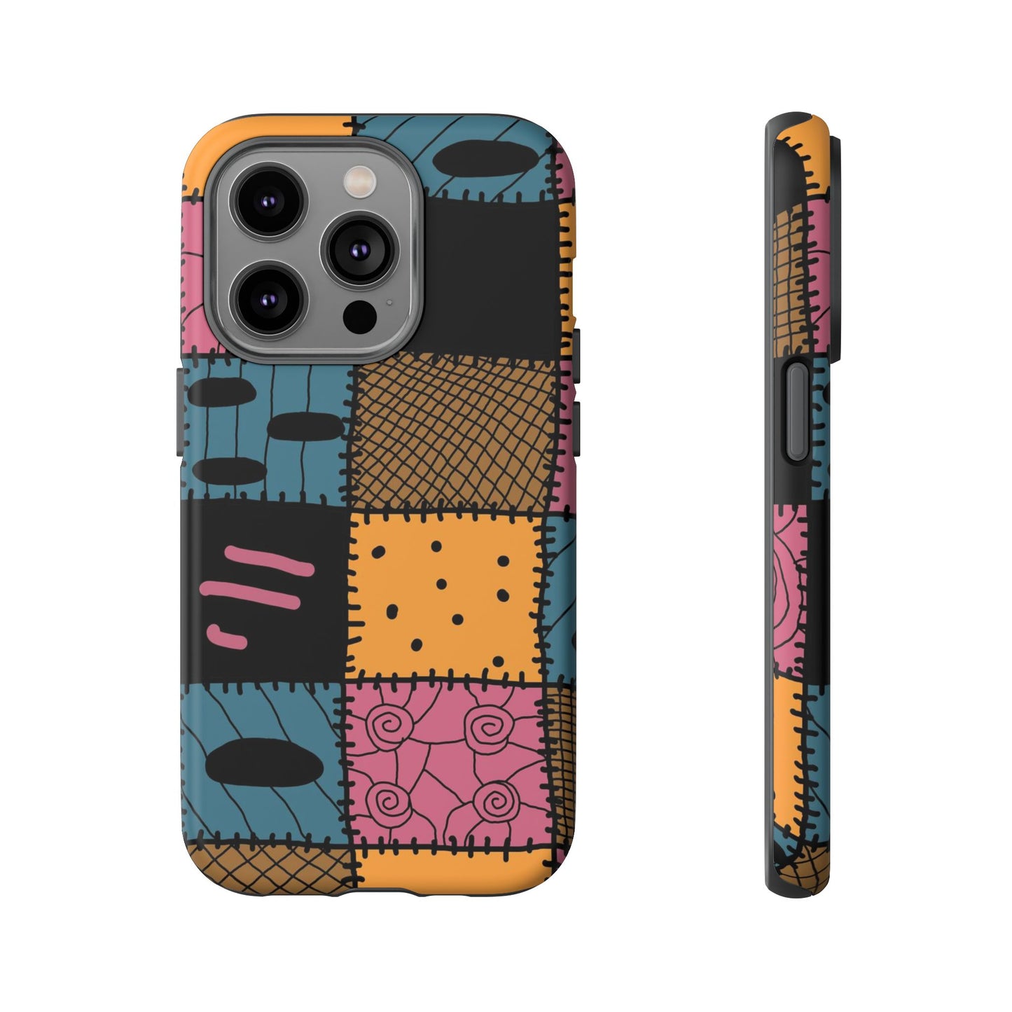 Nightmare Before Christmas Sally Phone Case - Colorful Patchwork Design for Unique Style