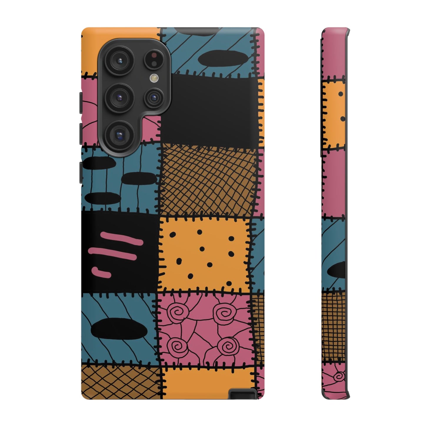 Nightmare Before Christmas Sally Phone Case - Colorful Patchwork Design for Unique Style